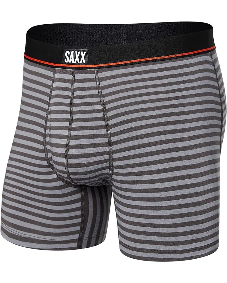 трусики боксеры из хлопкового стрейча non stop saxx underwear белый Боксеры SAXX UNDERWEAR Non-Stop Stretch Cotton, цвет Hiker Stripe/Grey