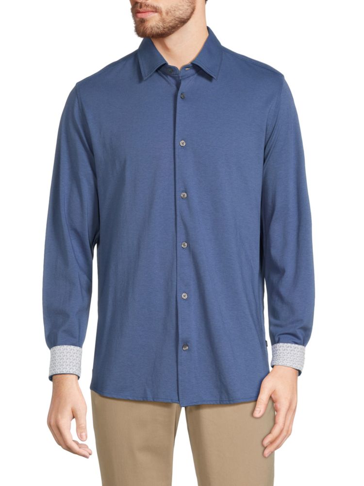 Спортивная рубашка из пике с контрастной отделкой Rigby Ted Baker London, темно-синий