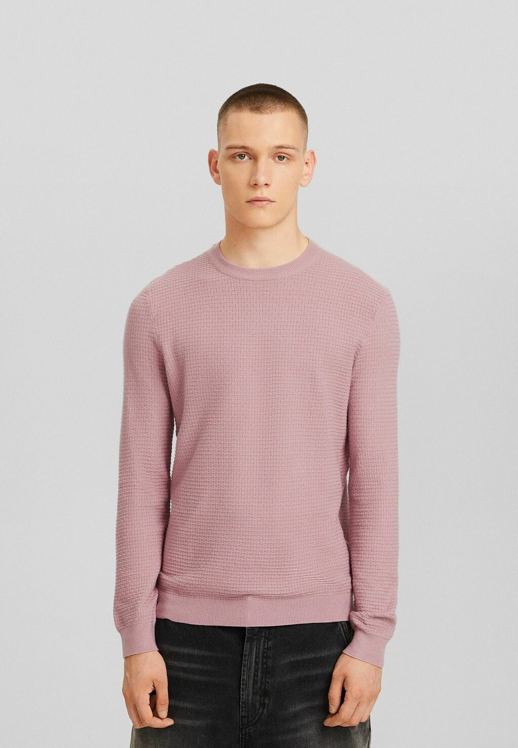 

Свитер Textured Bershka, розовый