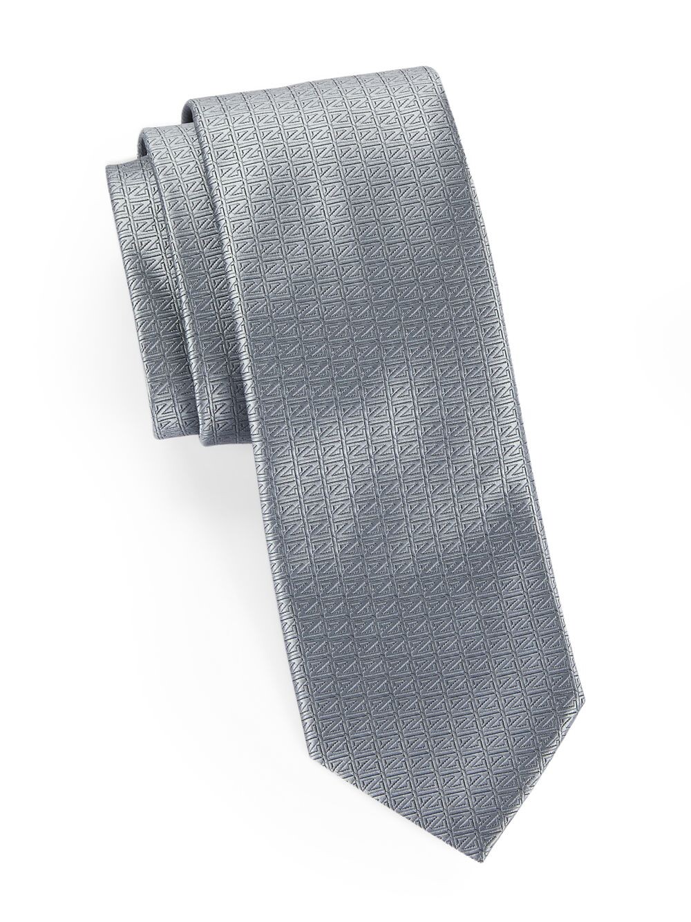

Шелковый галстук с тиснением Monogram ZEGNA, серый
