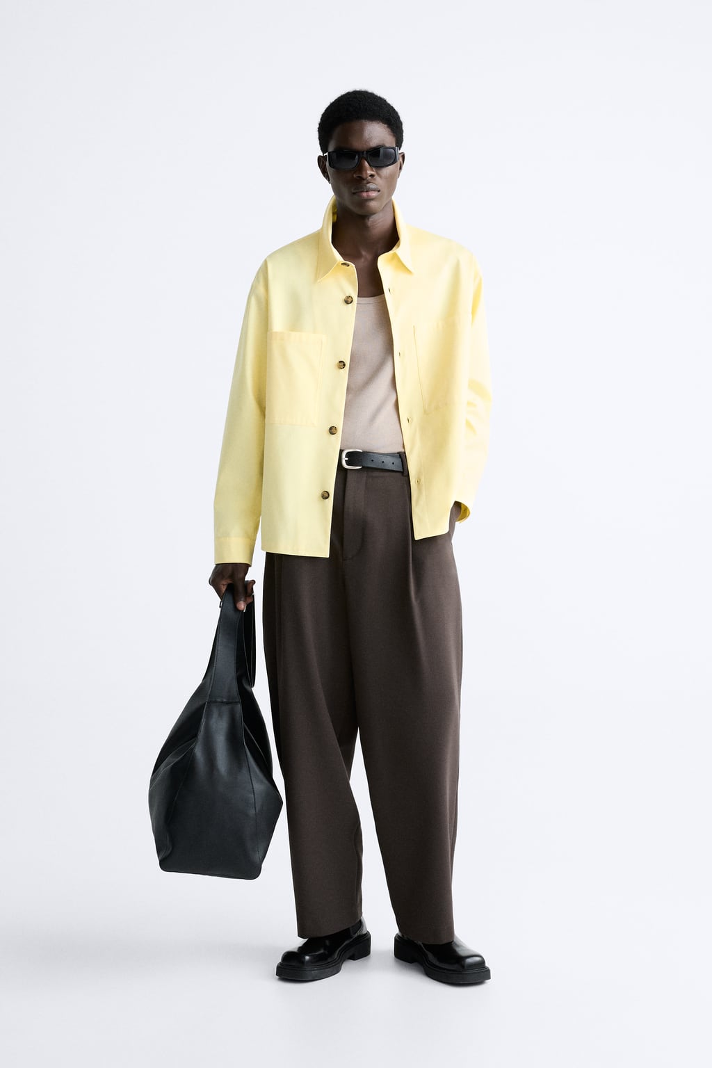 

Рубашка с карманами ZARA, желтый