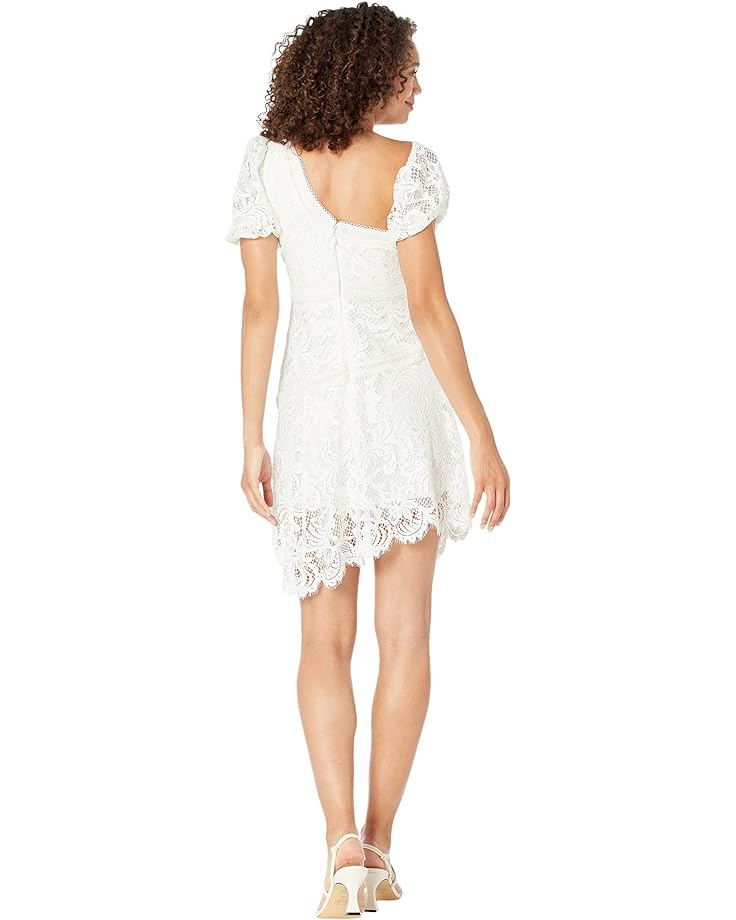 цена Платье BCBGMAXAZRIA Scalloped Lace Dress, белый