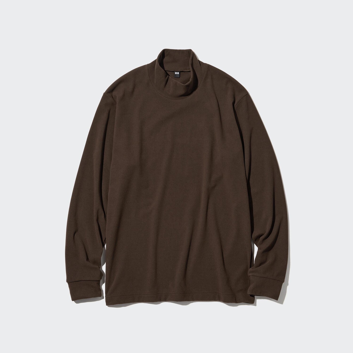 

Футболка Uniqlo с воротником-стойкой, темно-коричневый