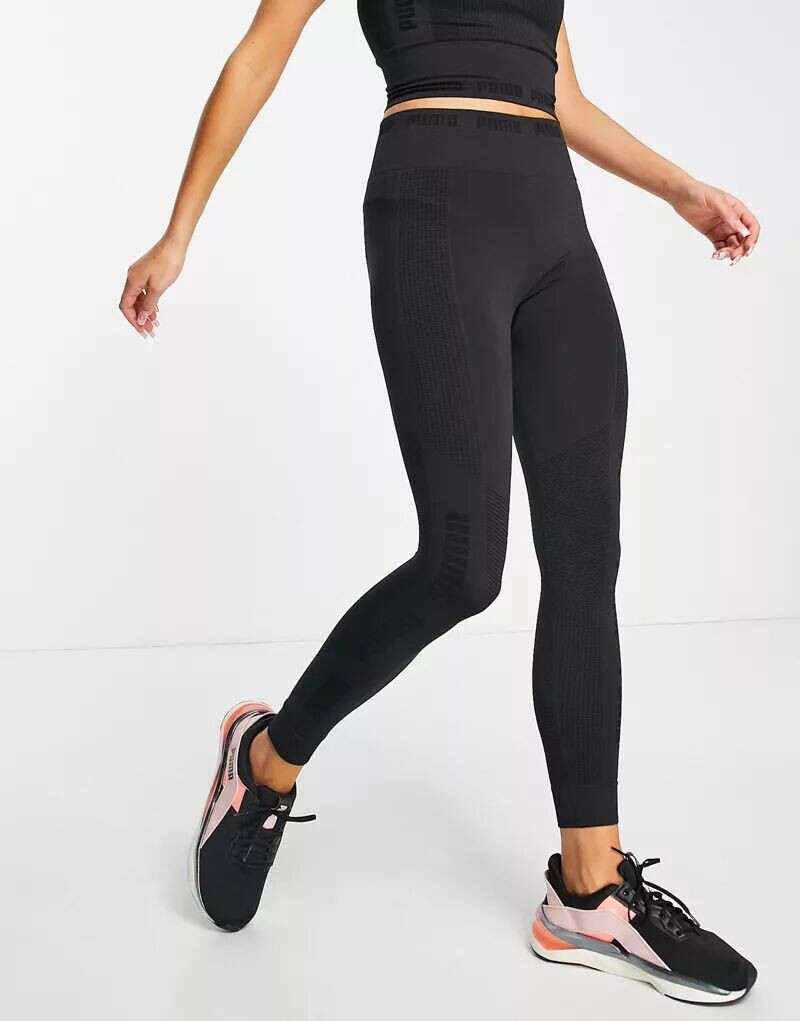 

Черные бесшовные леггинсы Puma Training Evoknit