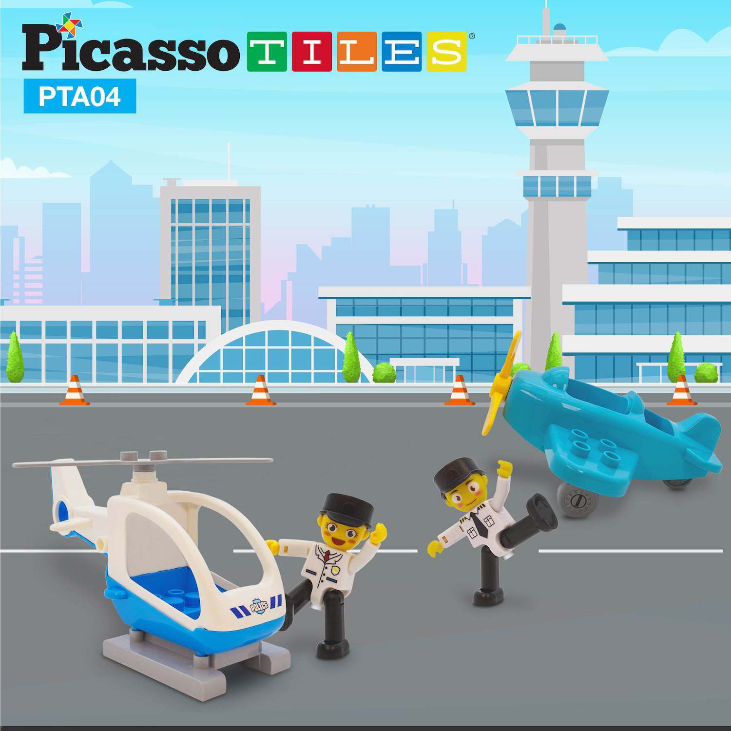 Магнитные плитки Picasso, 4 предмета, самолеты и фигурки Picassotiles цена и фото