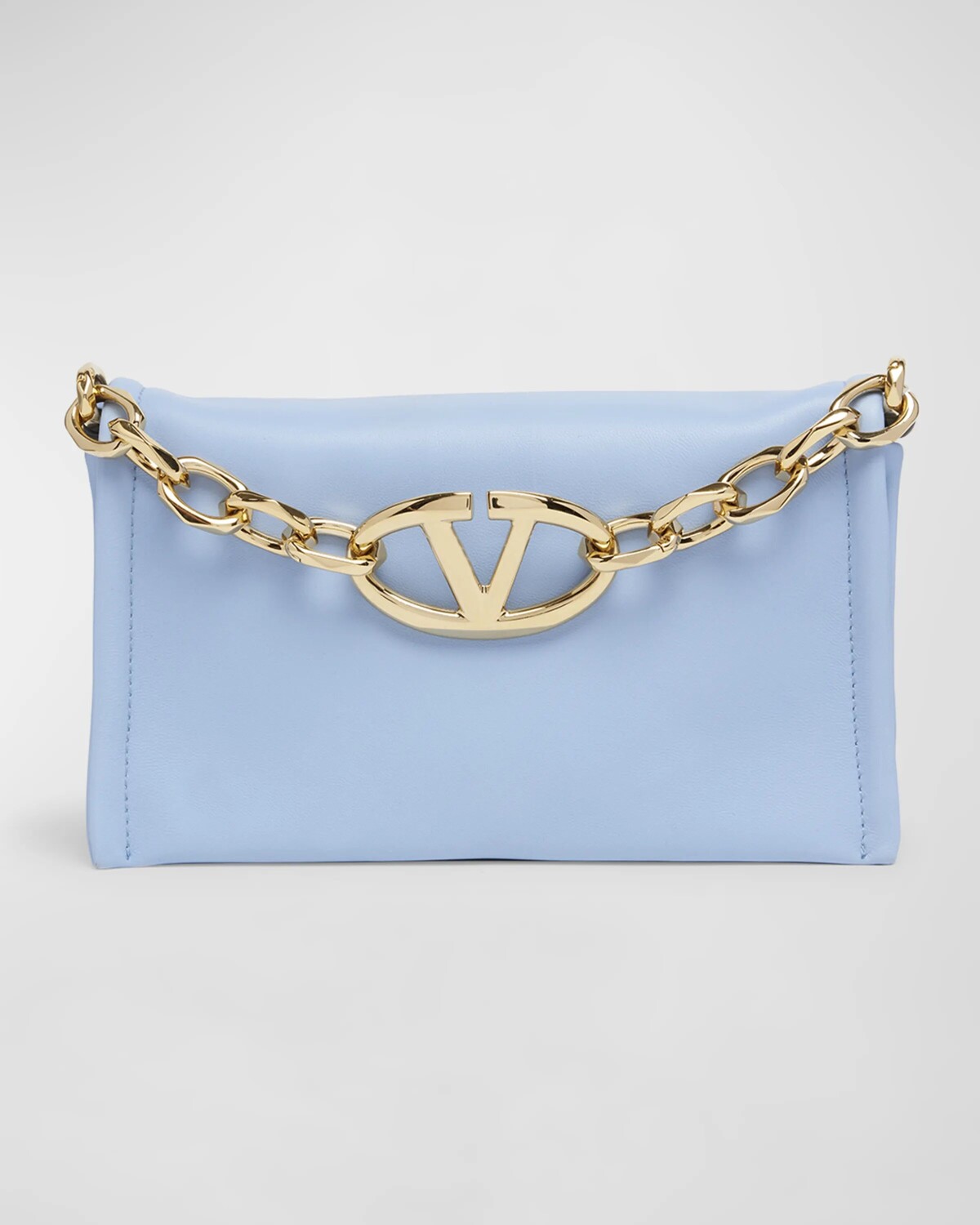 

Кожаный клатч VLOGO Mini с клапаном Valentino Garavani, цвет Popeline Blue
