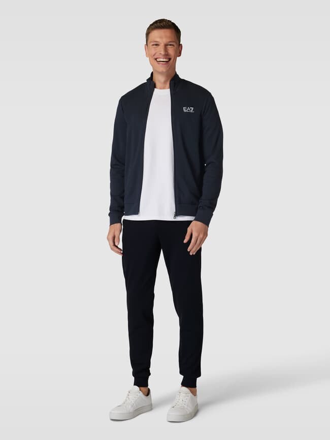 

Спортивный костюм однотонного дизайна EA7 Emporio Armani, темно-синий