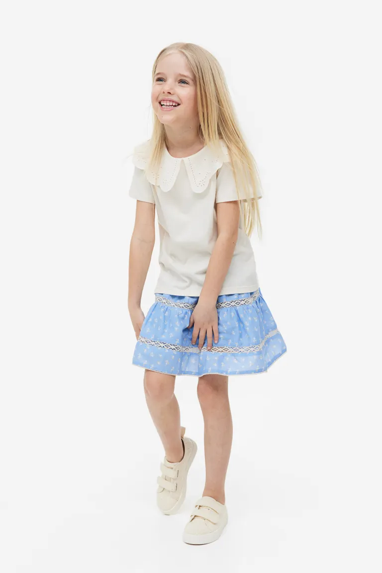 

Юбка с кружевной окантовкой H&M, синий