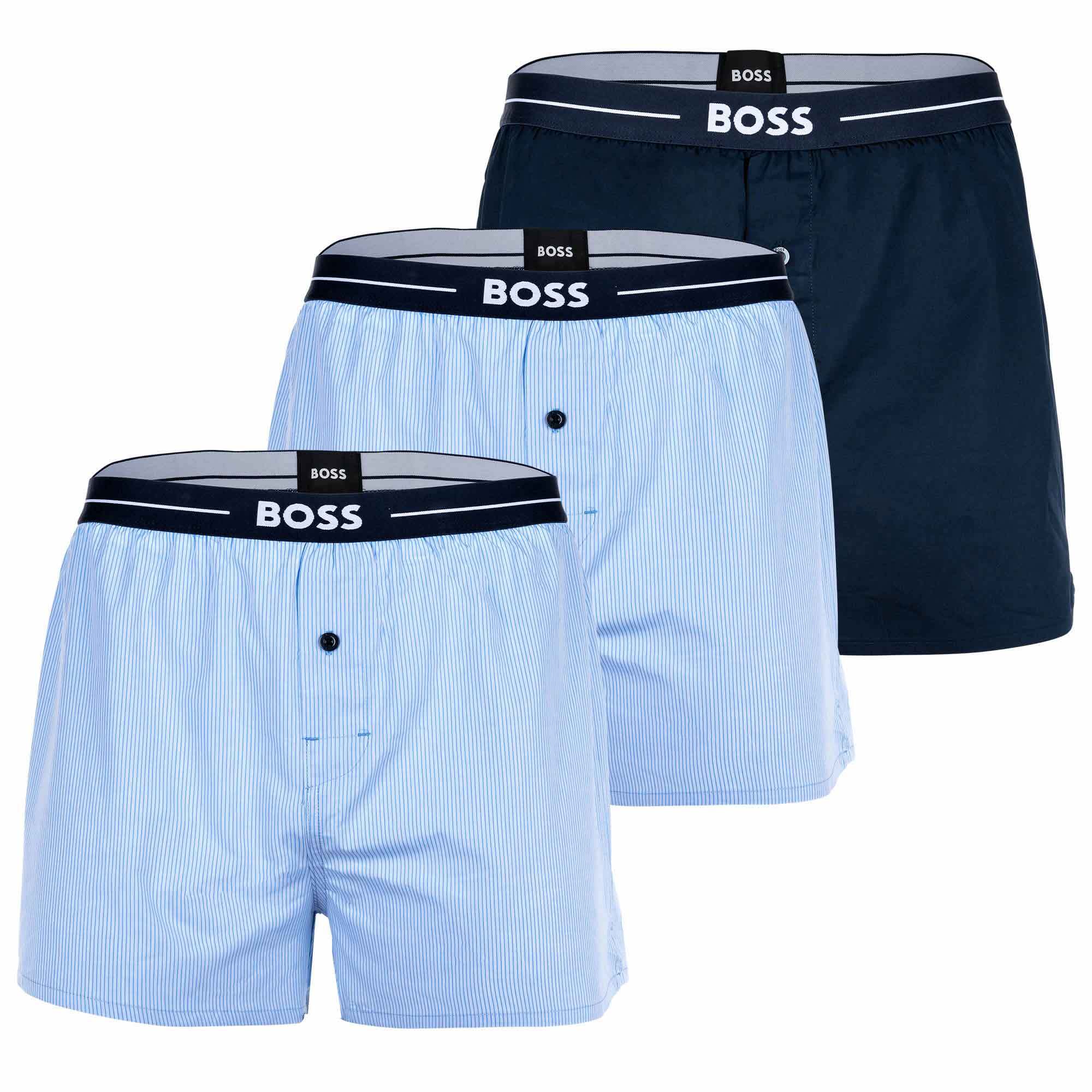 Боксеры BOSS Web-Boxershorts 3 шт, синий