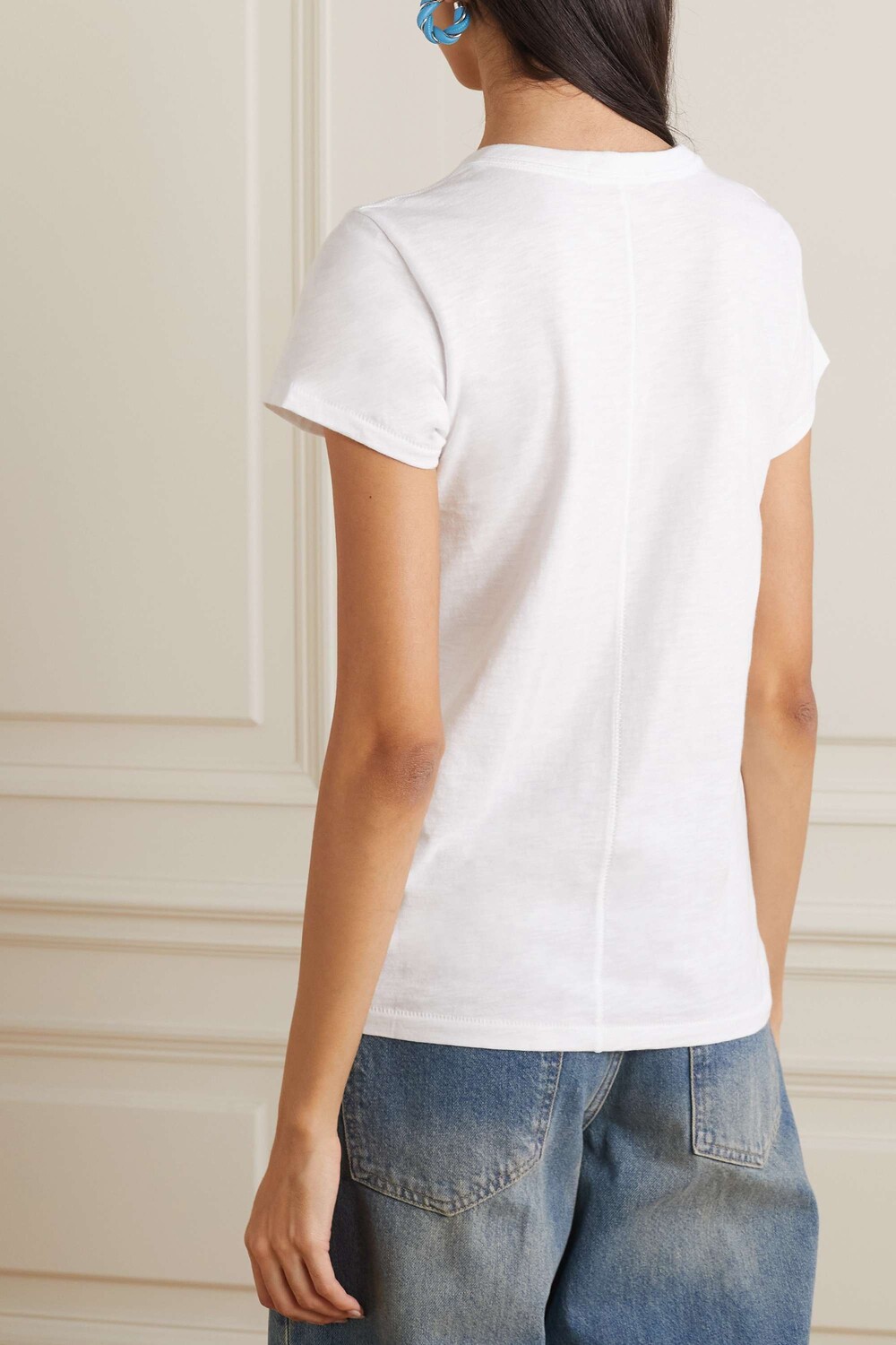 

RAG & BONE Футболка из хлопкового джерси с вышивкой, белый