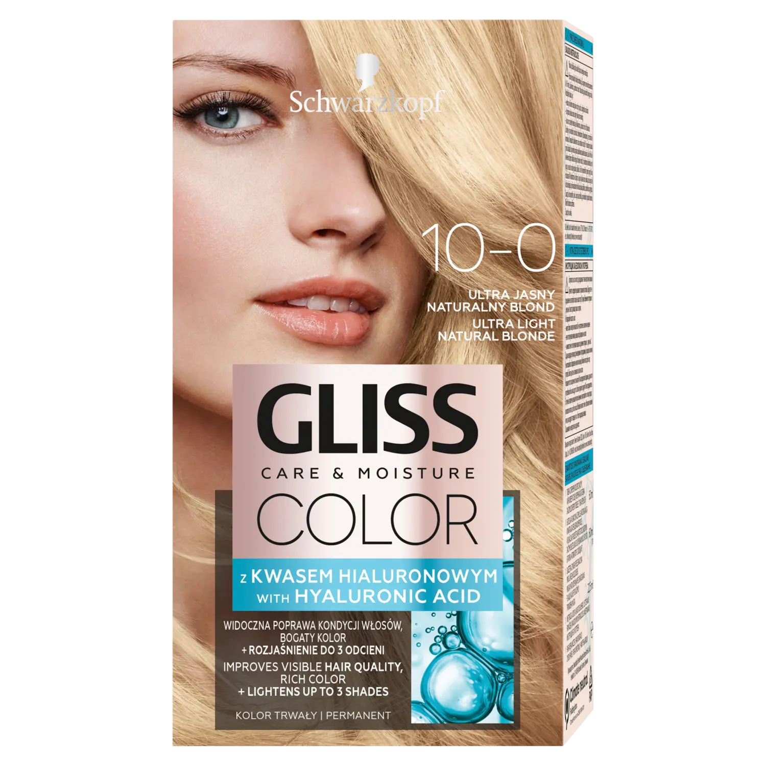 

Краска для волос 10-0 натуральный блондин Gliss Color, 1 упаковка
