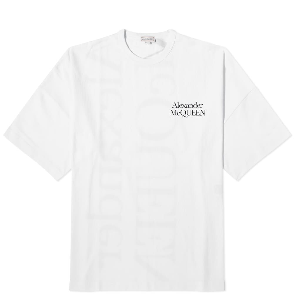 

Футболка оверсайз с взорванным логотипом Alexander McQueen, белый/черный