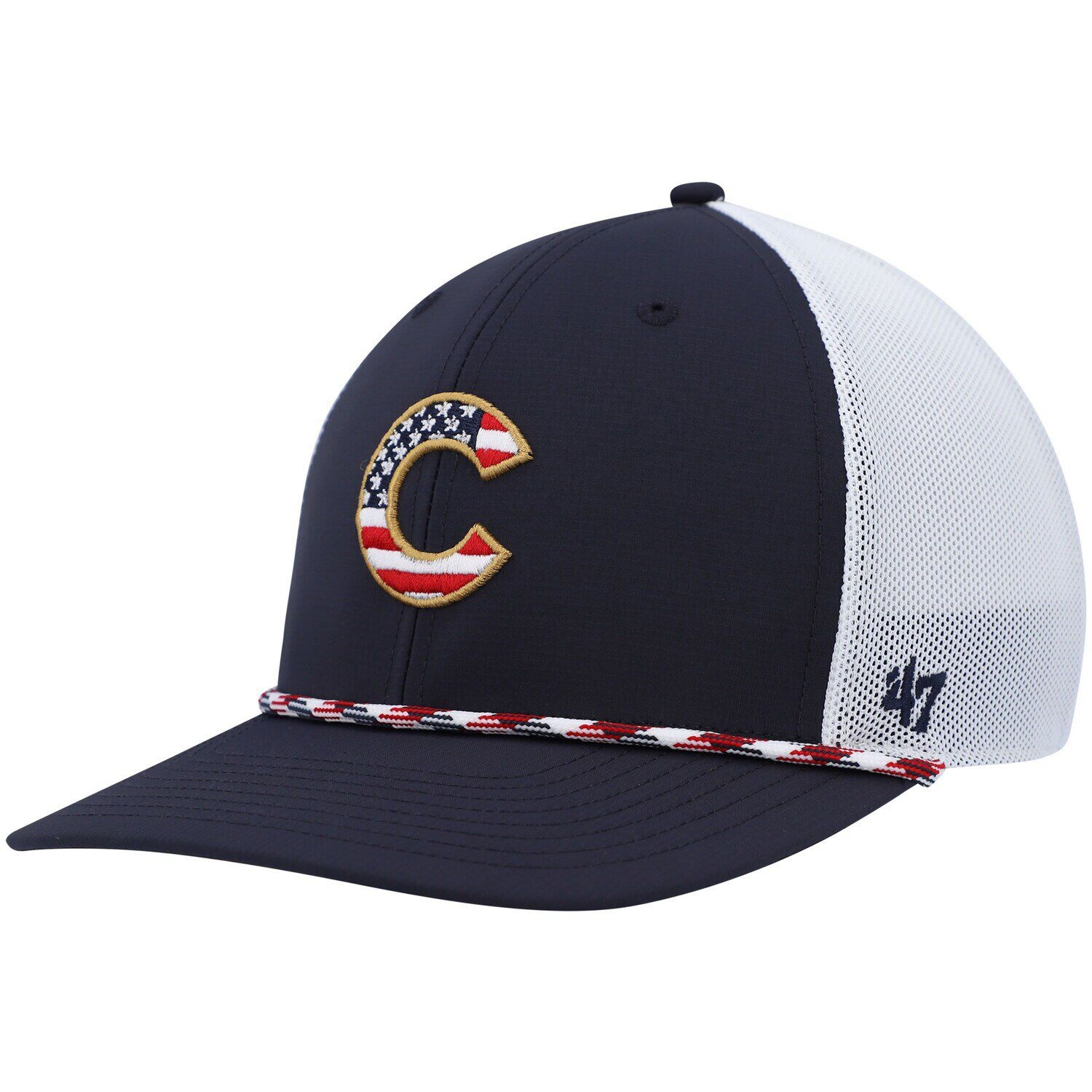 

Мужская темно-синяя/белая кепка '47 Chicago Cubs с флагом Trucker Snapback