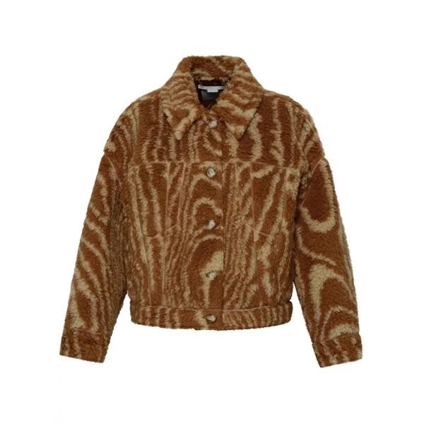 

Куртка two-color wool blend jacket Stella Mccartney, коричневый