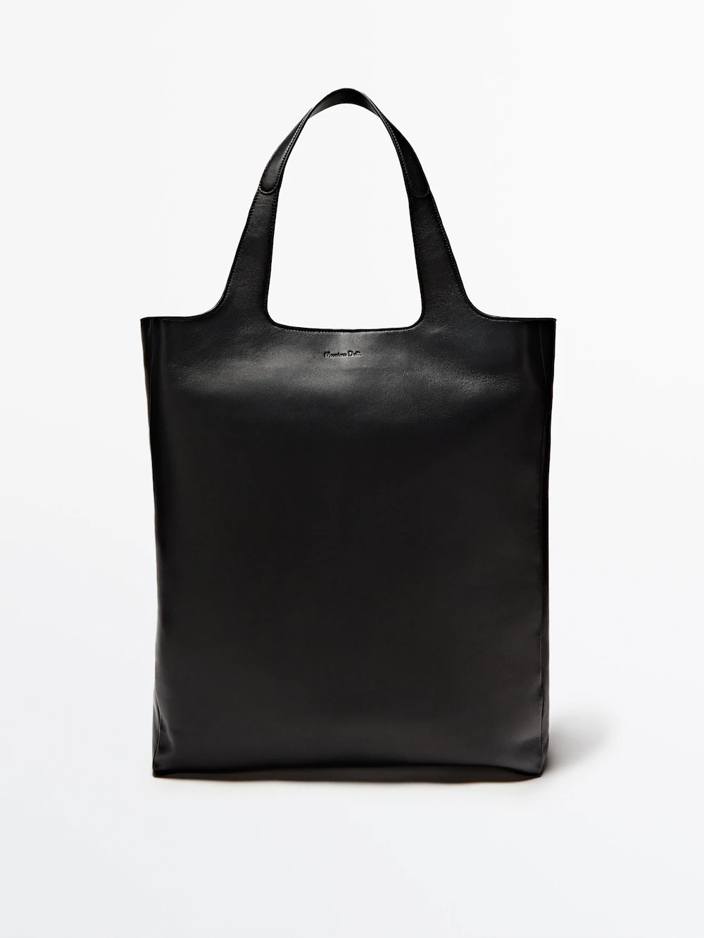 

Черная кожаная сумка Massimo Dutti, черный