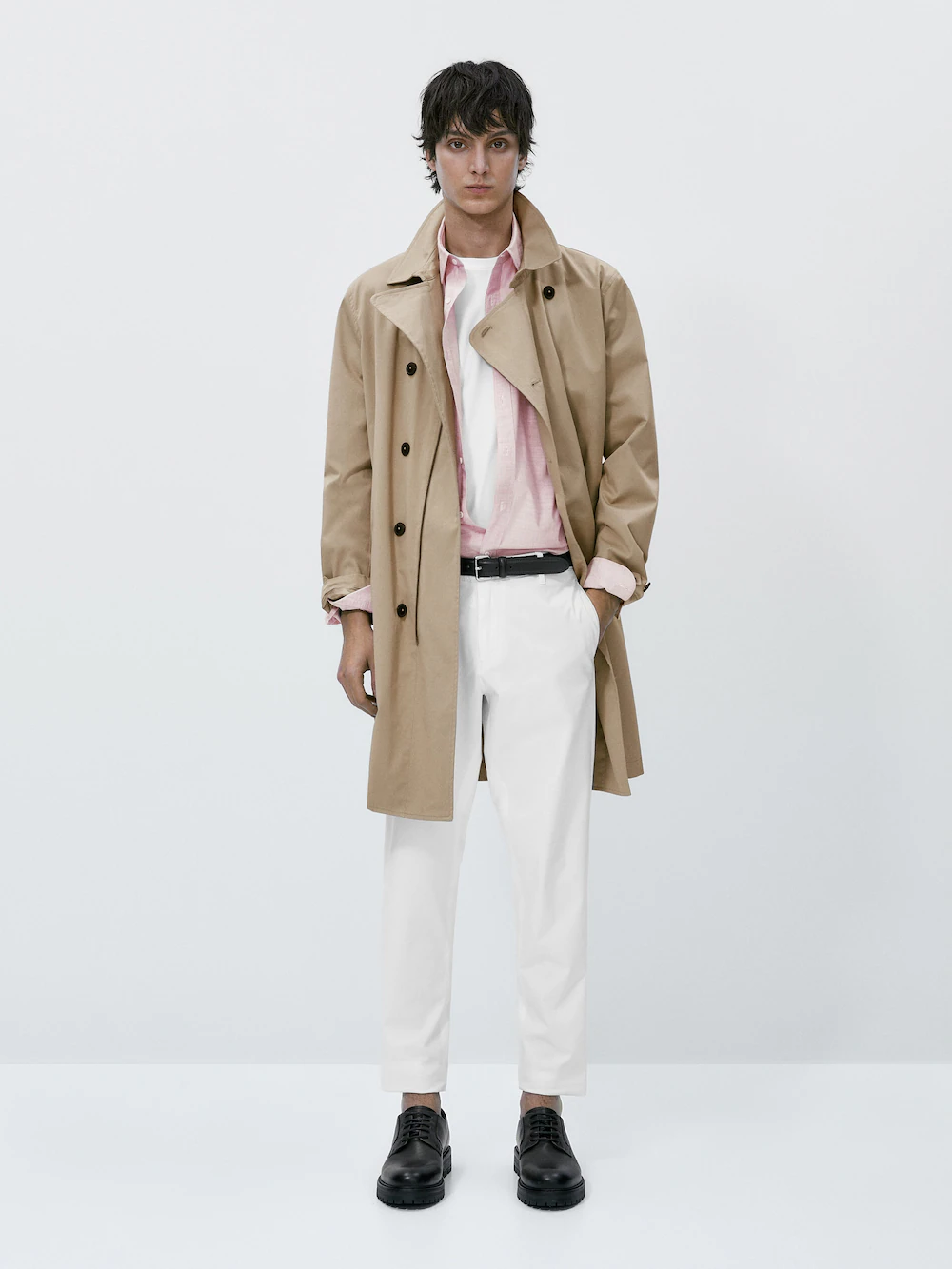 

Брюки чинос из смешанного хлопка Massimo Dutti, белый