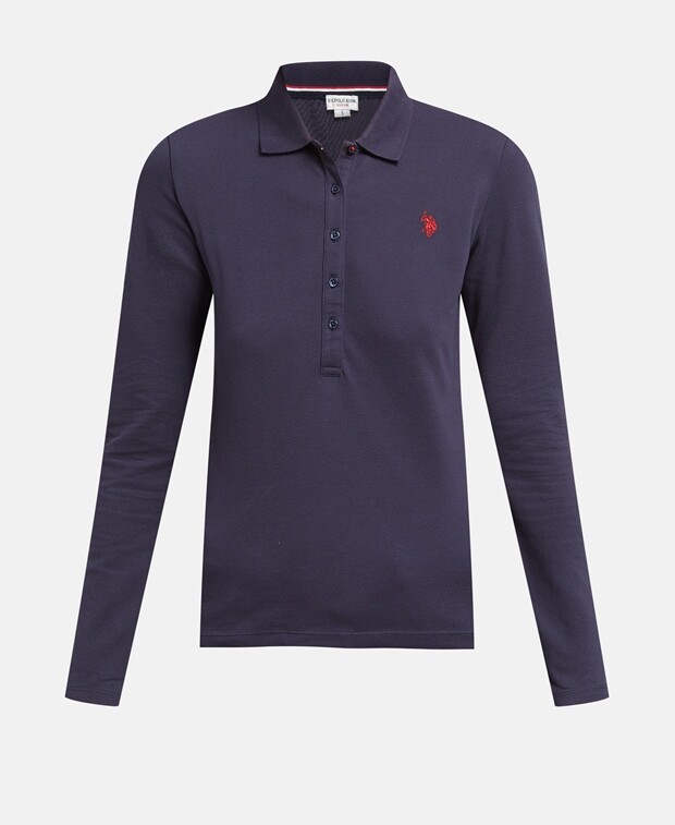 

Рубашка-поло с длинными рукавами U.S. Polo Assn., темно-синий