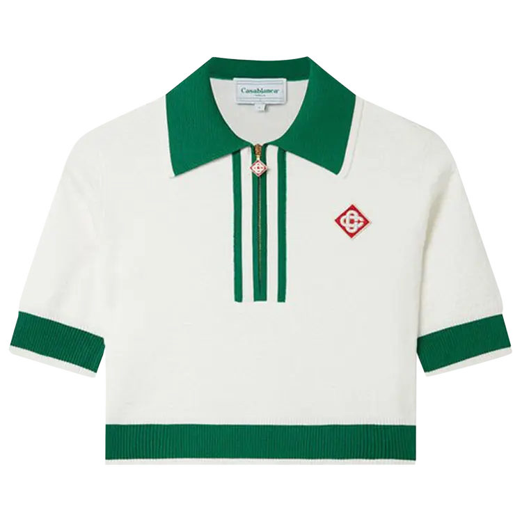 

Поло Casablanca 3D Monogram 'White/Green', белый