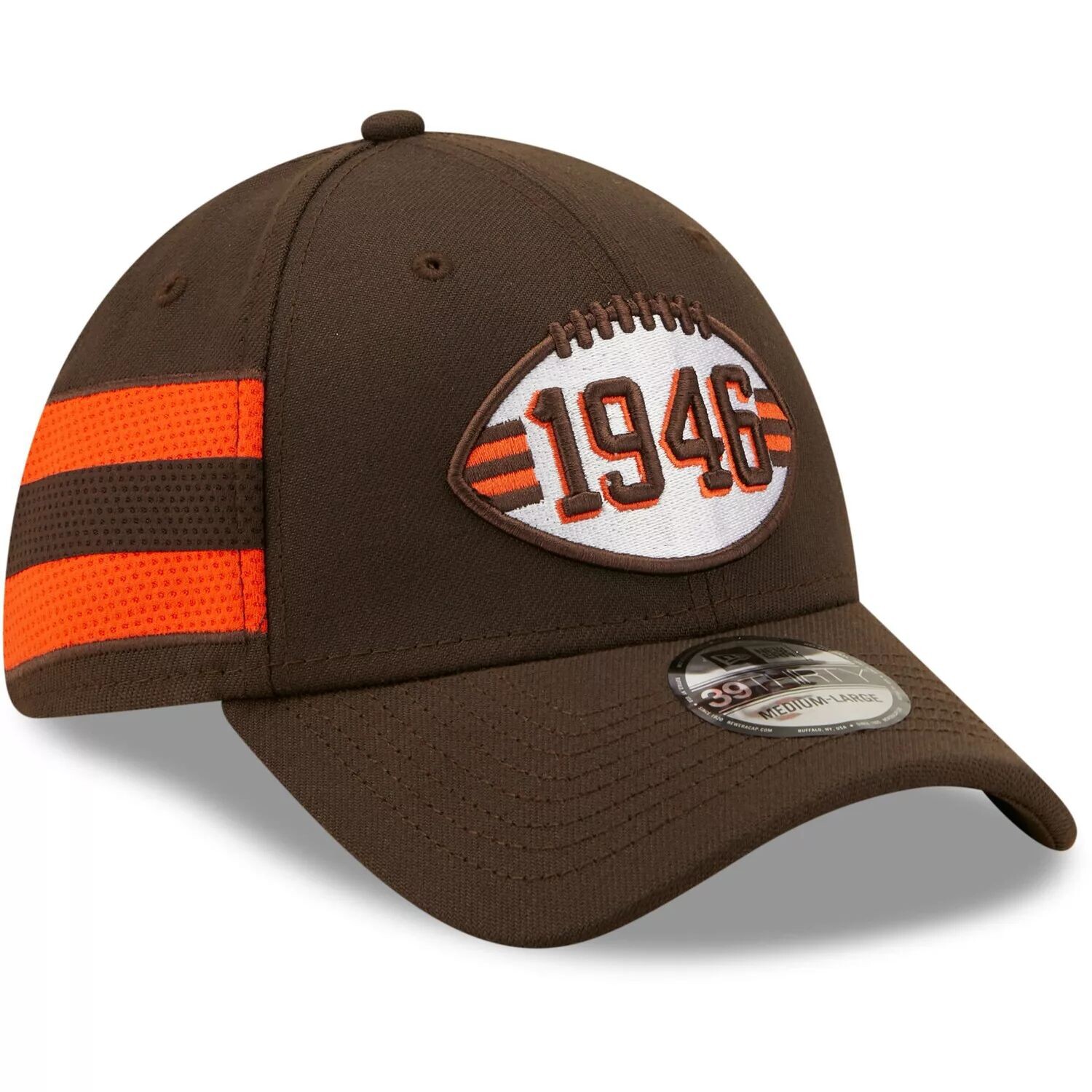 

Мужская кепка New Era Brown Cleveland Browns в полоску 39THIRTY Flex Fit Hat
