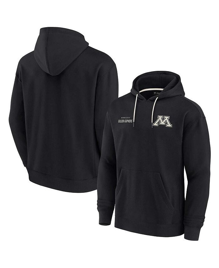 

Мужской и женский черный пуловер с капюшоном из супермягкого флиса Minnesota Golden Gophers Fanatics Signature, черный