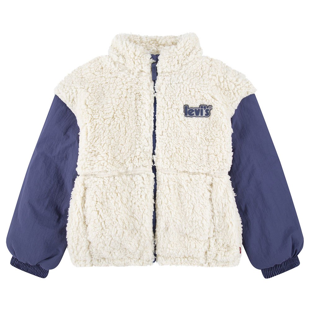 Куртка Levi´s Boxy Fit Sherpa Teen, бежевый свитшот levi s размер l бежевый