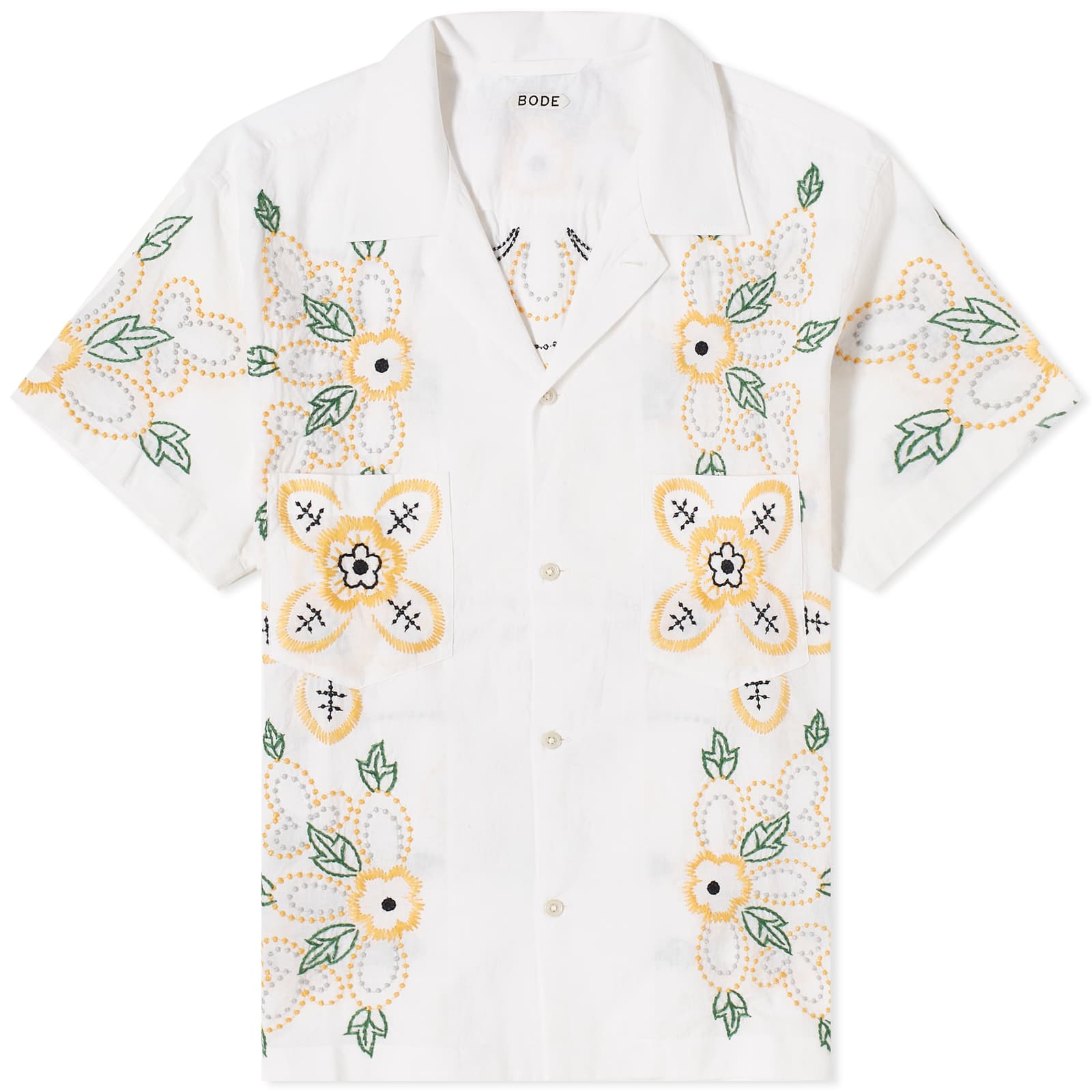 Рубашка Bode Embroidered Buttercup Vacation, белый рубашка ami heart print vacation shirt
