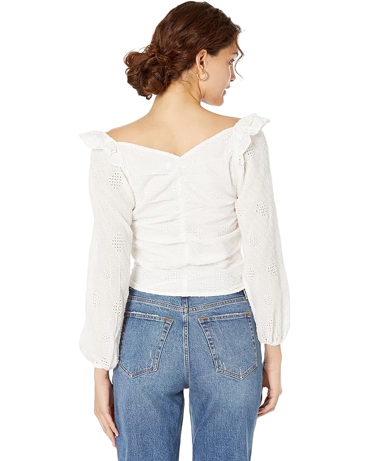 Топ Bishop + Young Ruche Front Ruffle Top, цвет Shell