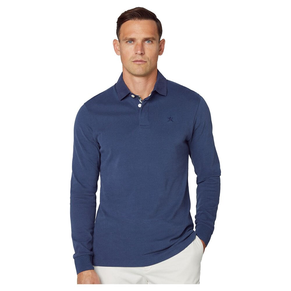

Поло с длинным рукавом Hackett Trim Rubgy, синий