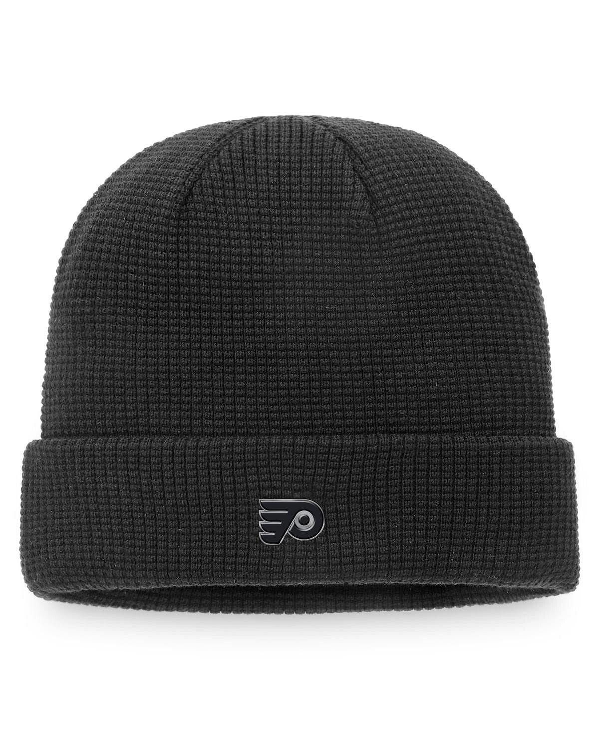 

Мужская фирменная черная вязаная шапка Philadelphia Flyers Authentic Pro Black Ice с манжетами Fanatics