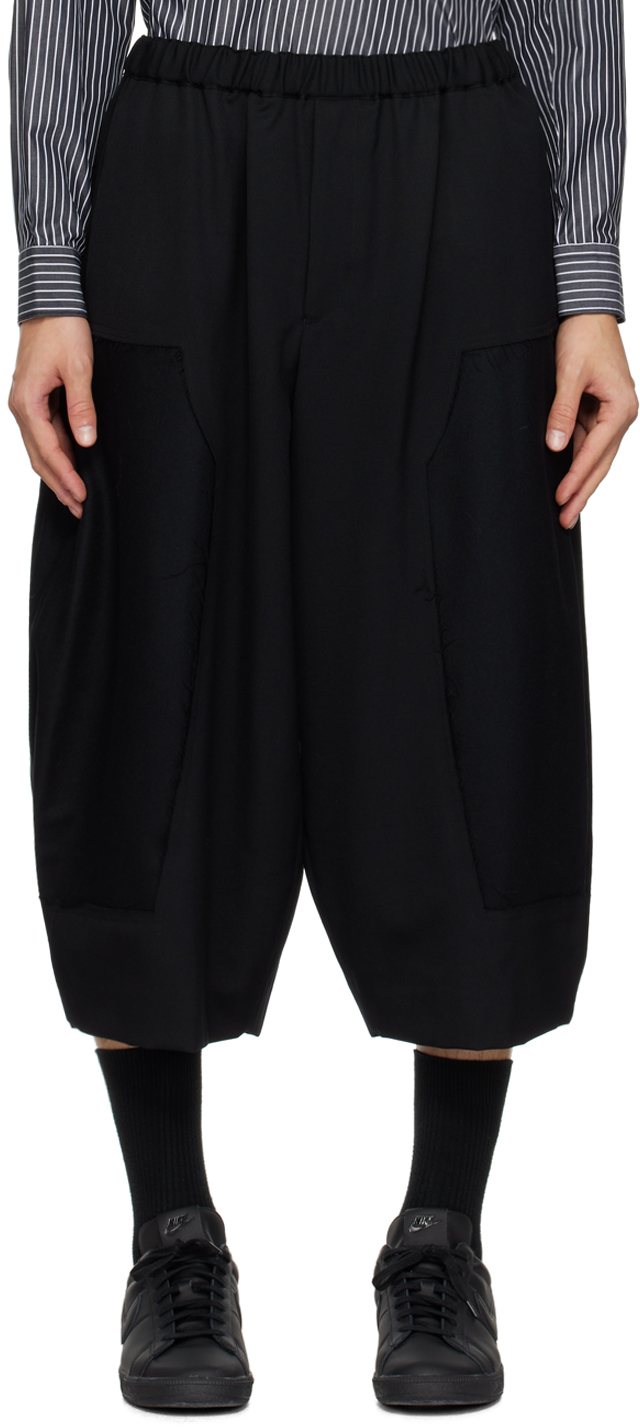 Черные брюки со вставками Comme Des Garcons, цвет Black черные брюки со вставками hyein seo