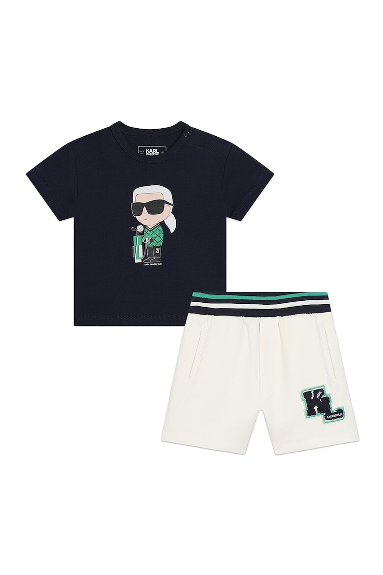 

Хлопковая футболка и шорты Karl Lagerfeld, черный