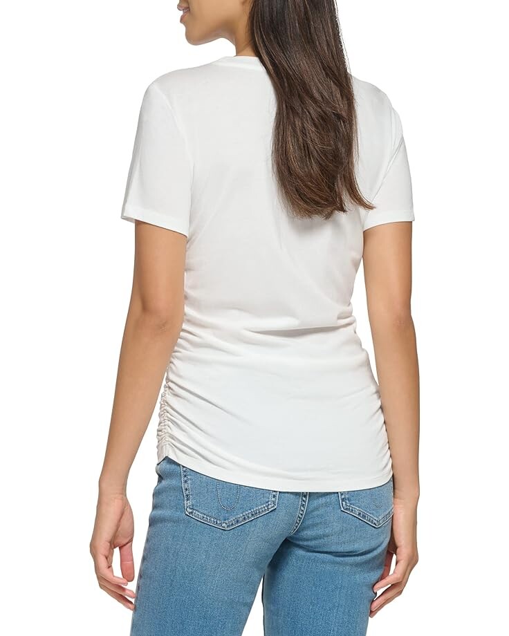 

Футболка Calvin Klein Short Sleeve Ruched Side Tee, цвет Soft White