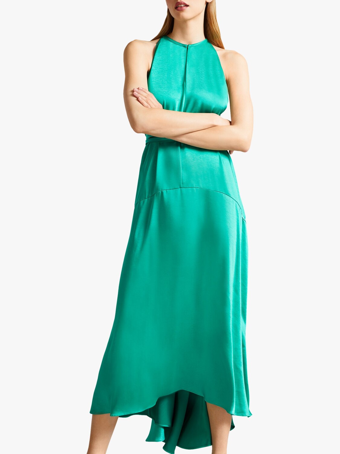 

Атласное платье-миди Ted Baker Milly, зеленое