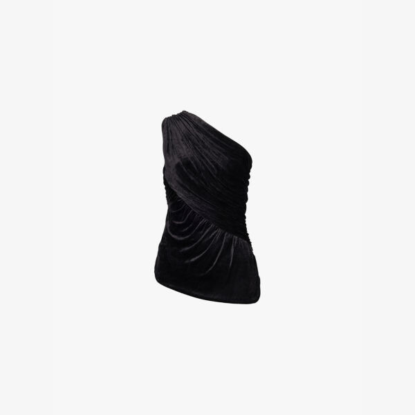 

Топ из велюра с драпировкой Amira Rick Owens Lillies, черный