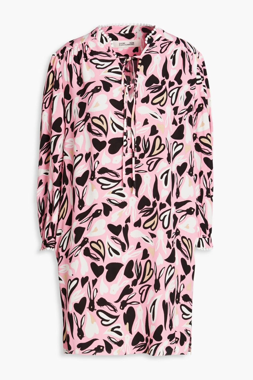 

Платье мини из крепа с принтом Diane Von Furstenberg, розовый