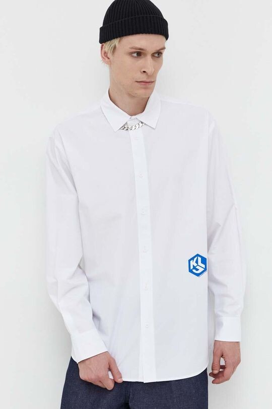 

Хлопчатобумажную рубашку Karl Lagerfeld Jeans, белый