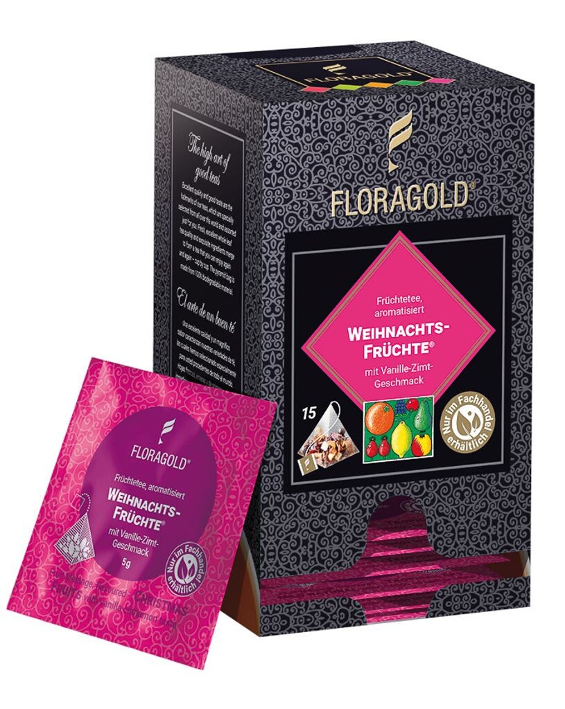 

Чай фруктовый CHRISTMAS FRUITS от Floragold, в пакетиках-пирамидках по 15 шт.