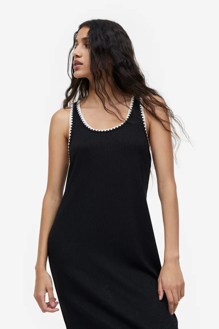 

Платье из эластичного трикотажа H&M, черный