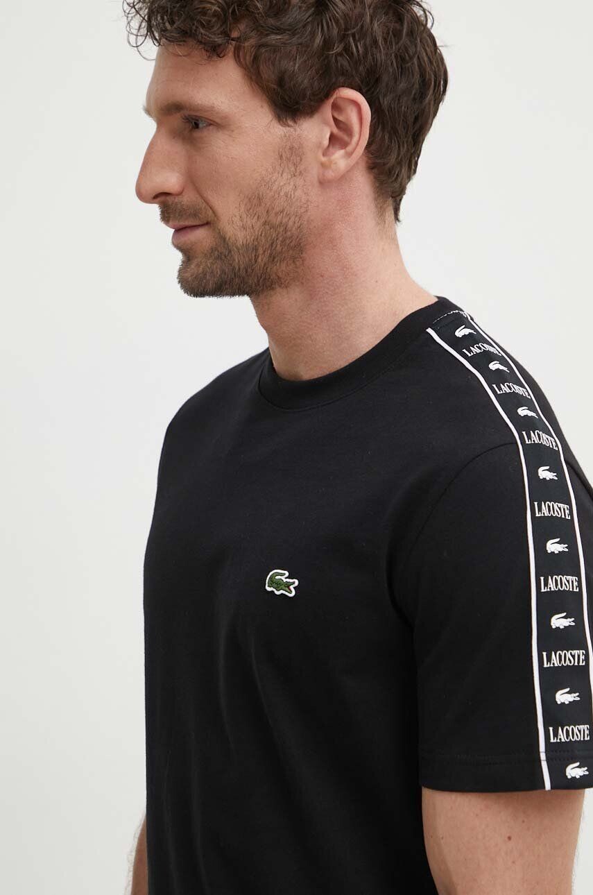 

Хлопковая футболка Lacoste, черный