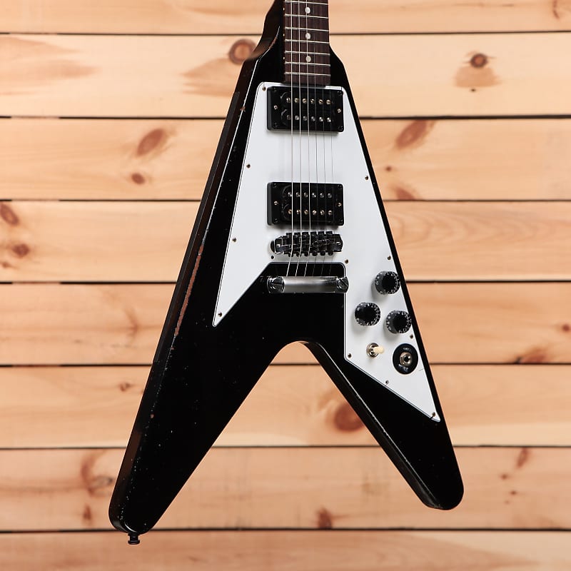 Электрогитара Gibson Kirk Hammett 1979 Flying V - Ebony - KH 162 - PLEK'd
