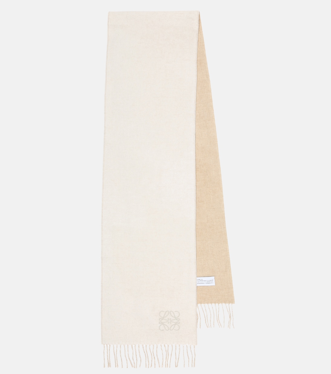 Шарф из шерсти и кашемира Loewe, белый шарф из кашемира и шерсти гладкой вязки цвет – белый