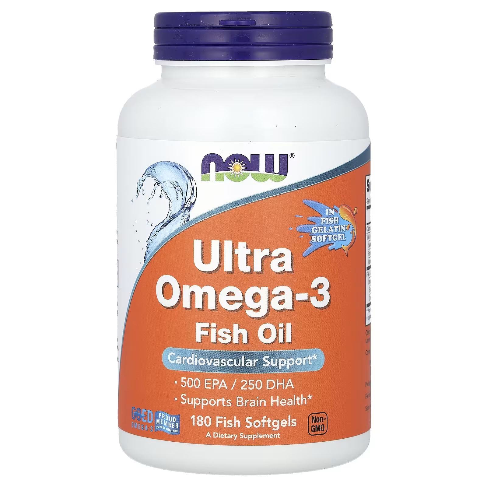 Рыбий жир NOW Foods Ultra Omega-3, 180 рыбных мягких таблеток