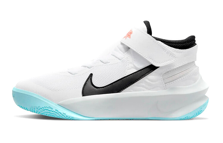 

Кроссовки женские баскетбольные Nike Team Hustle D 10 Flyease, белый / синий