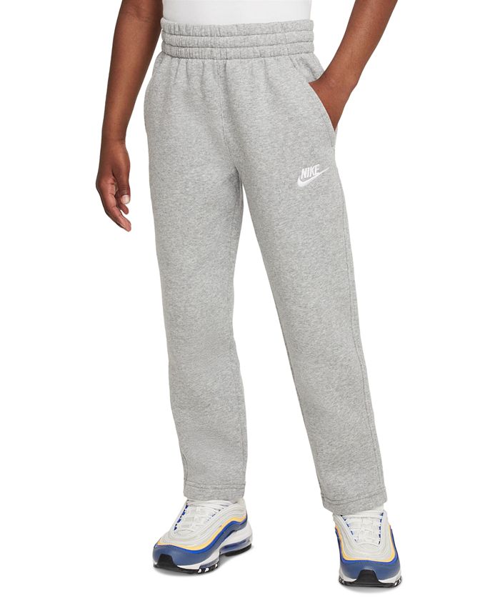 цена Спортивная одежда для больших детей Клубные флисовые брюки с открытым подолом Nike, серый