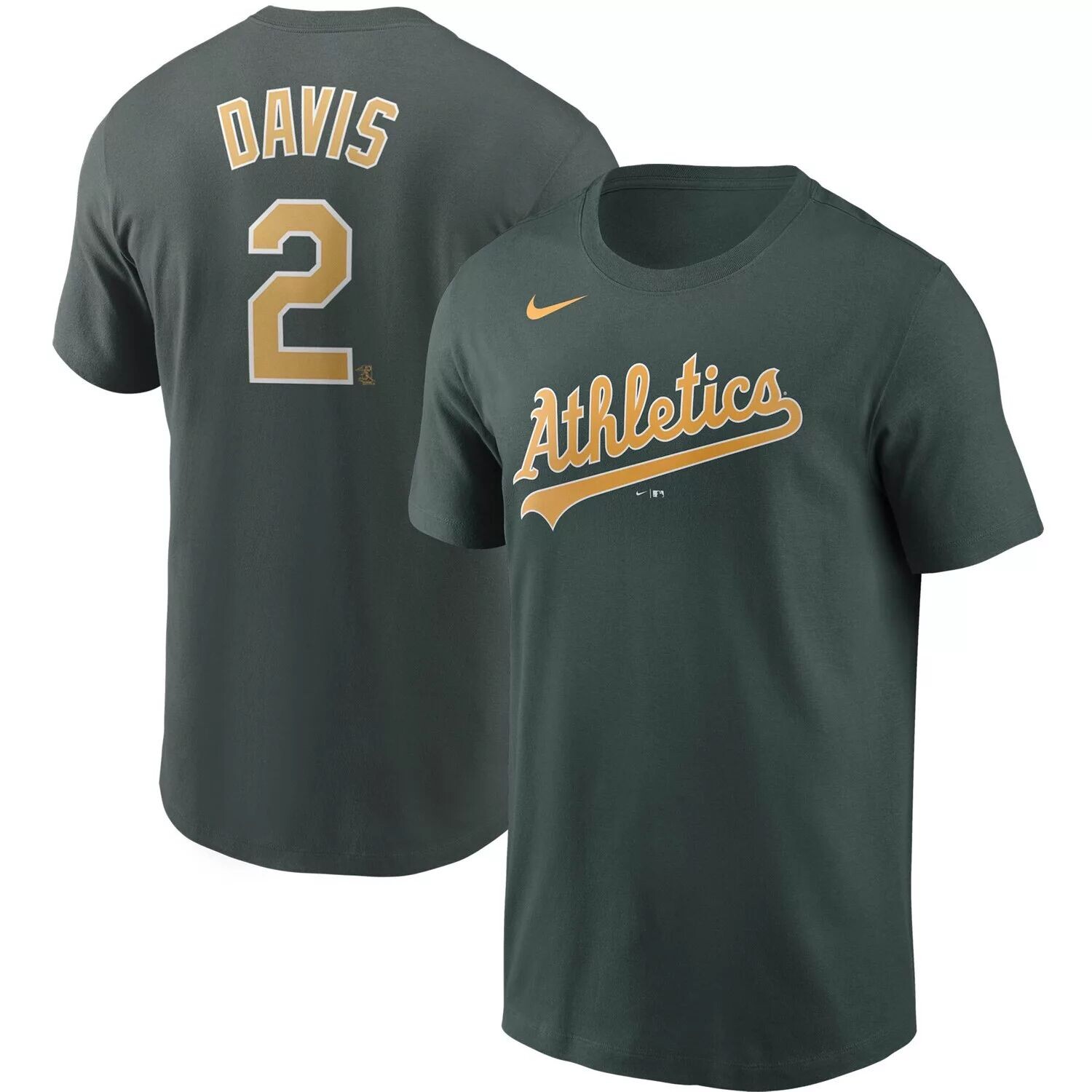 

Мужская футболка команды Khris Davis Green Oakland Athletics с именем и номером команды Nike