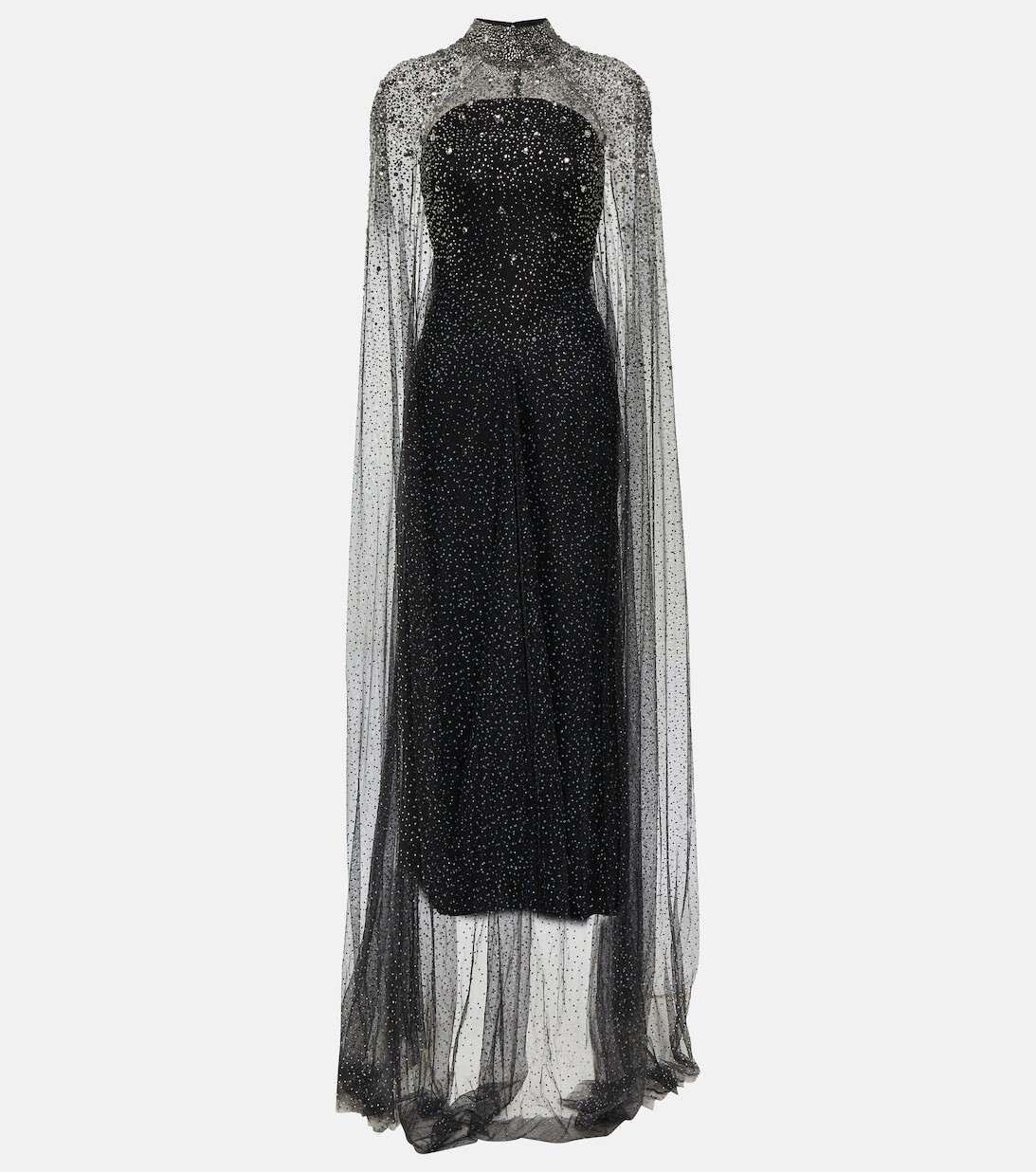 

Украшенное платье с накидкой JENNY PACKHAM, черный