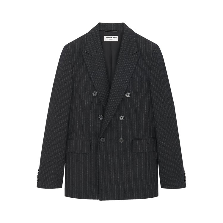 

Куртка Saint Laurent Double Breasted Tuxedo 'Chalk Black', черный