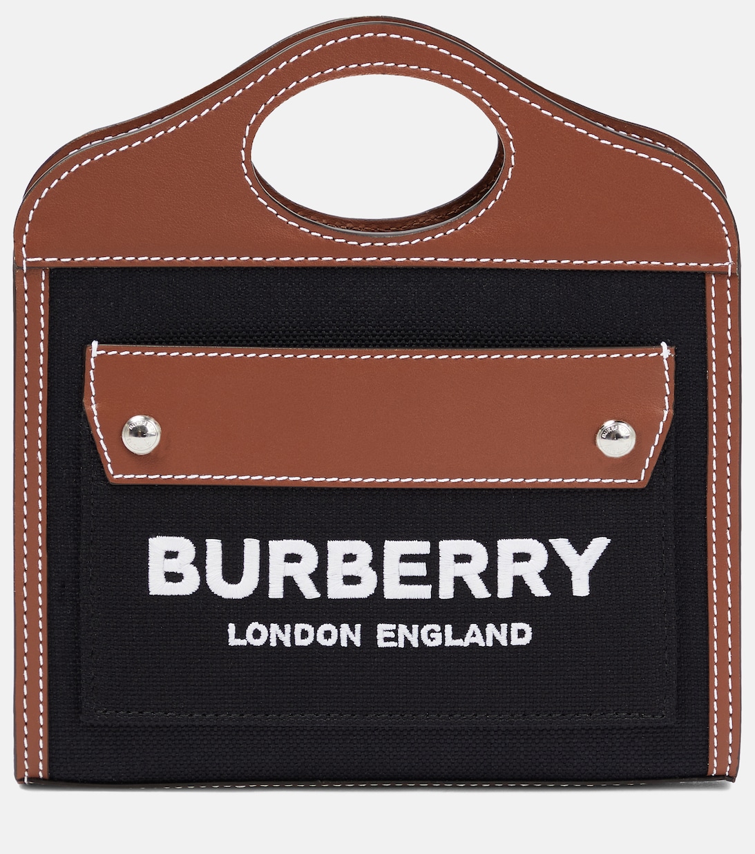 

Сумка-тоут Pocket Mini из ткани и кожи Burberry, разноцветный