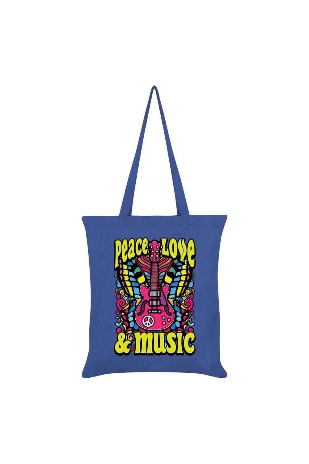 Большая сумка «Мир, любовь и музыка» Grindstore, синий сумка музыка ярко синий