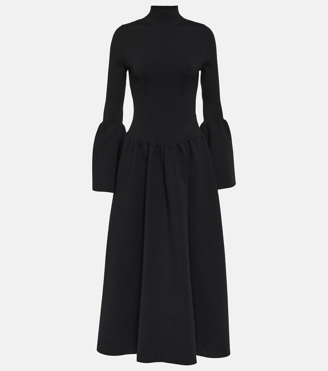 

Платье миди из смесовой шерсти Chloé, черный